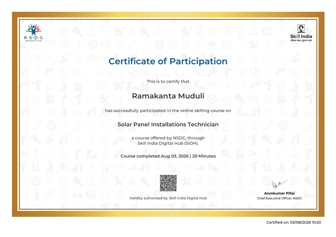 Ramakanta Muduli working on an electrical power system