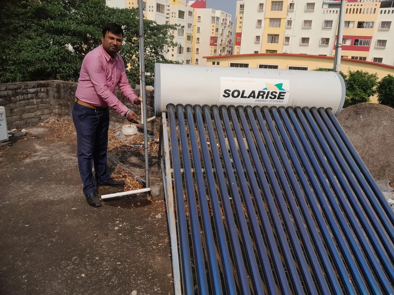 Ramakanta Muduli working on electrical equipment